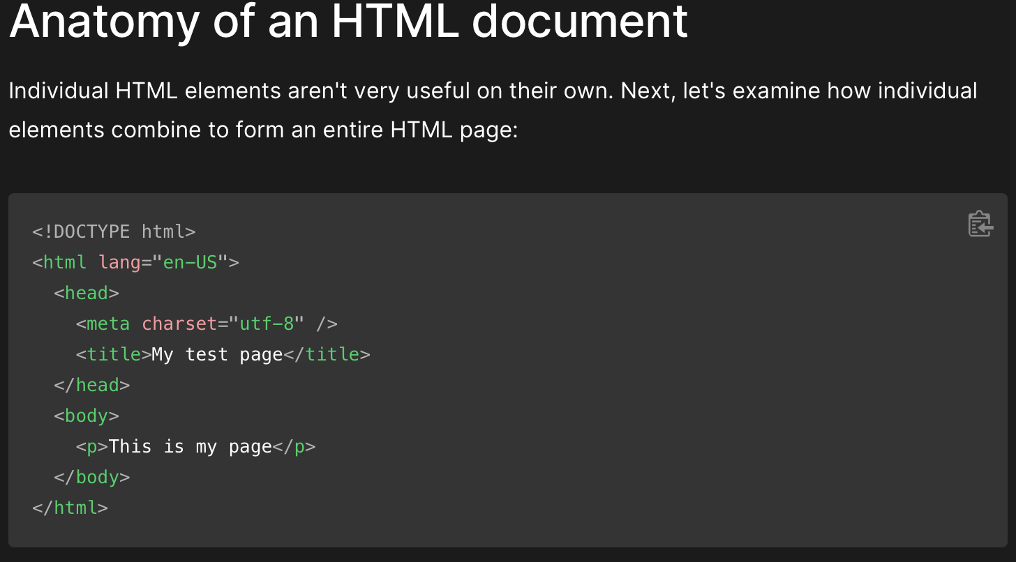 Anatomy of an HTML Doc